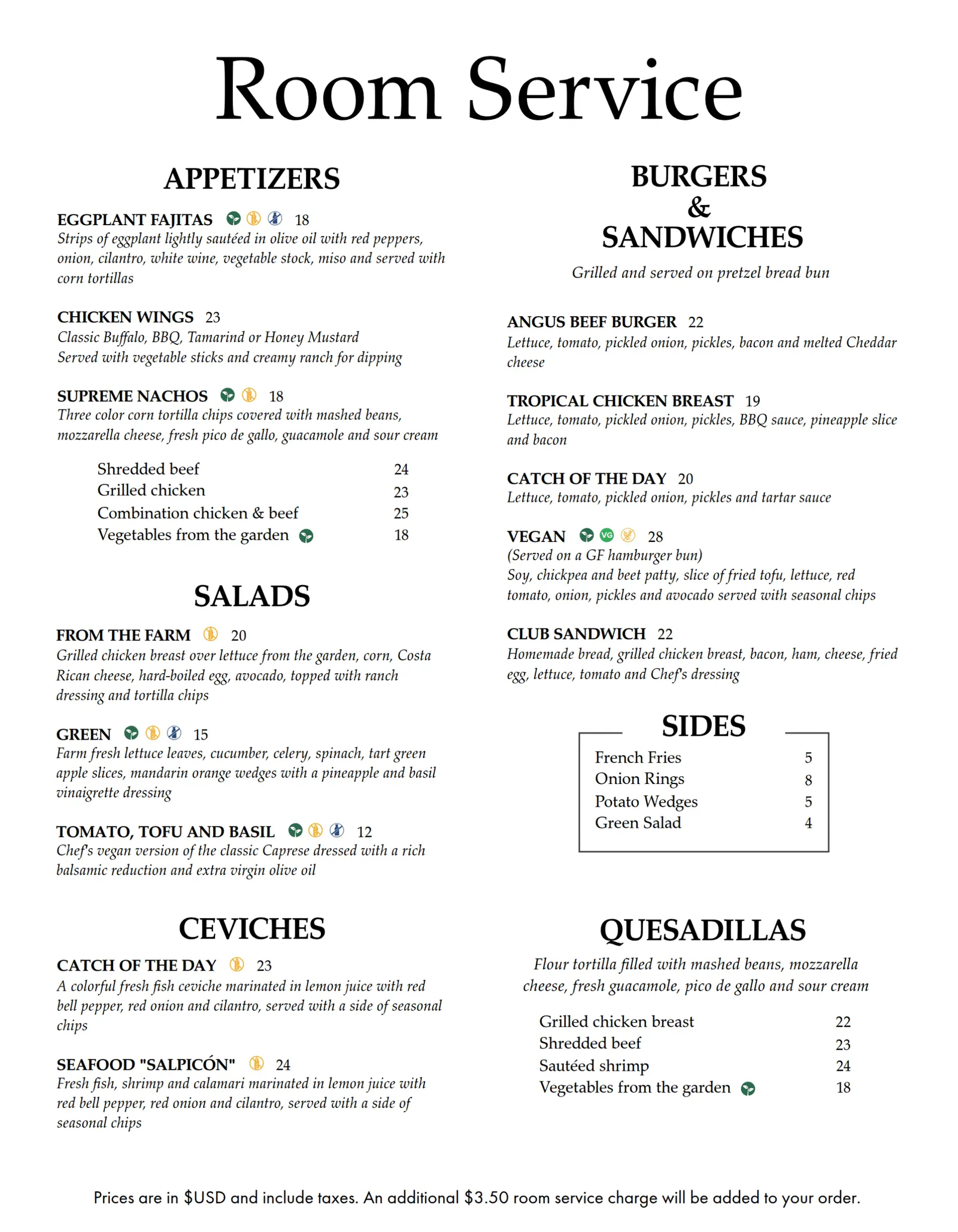 Room Service page 1 English