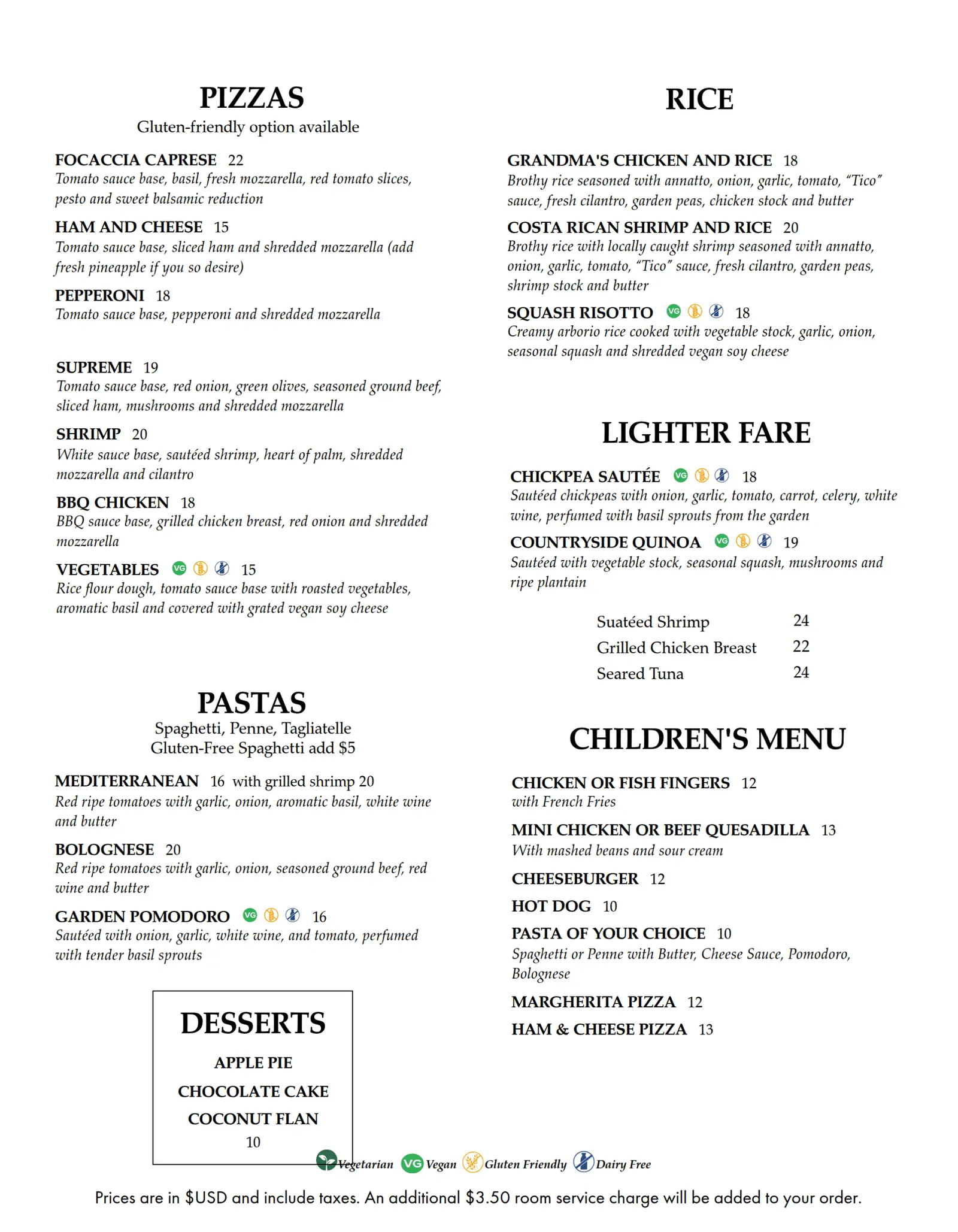 Room Service page 2 English