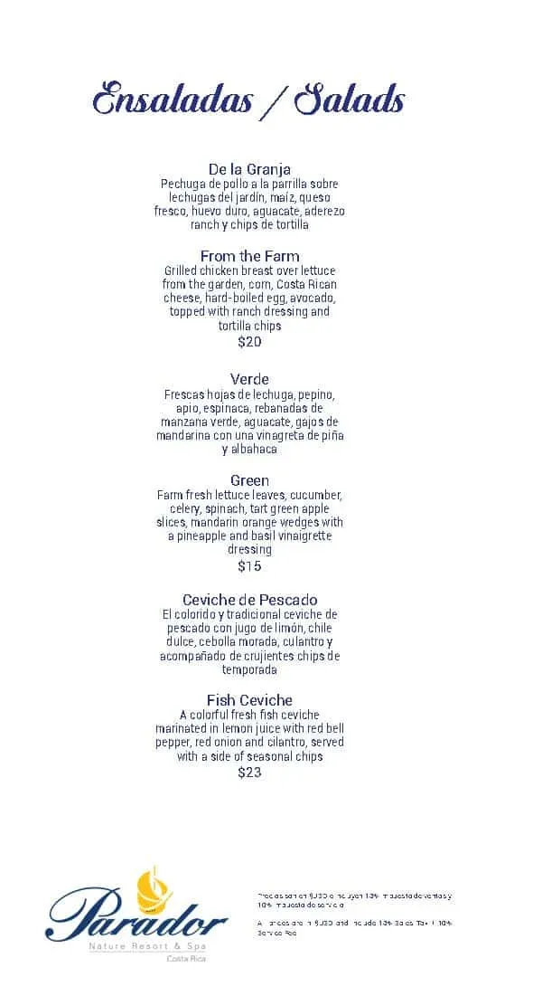 Bar Don Juan Tapas Menu