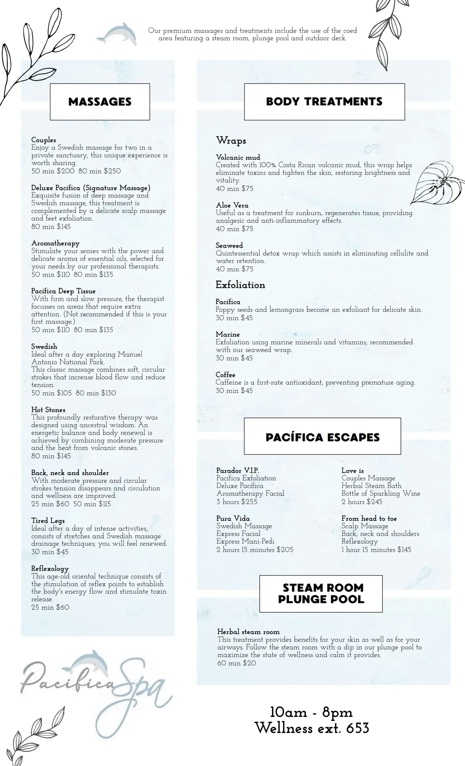 Span Menu English Page 1