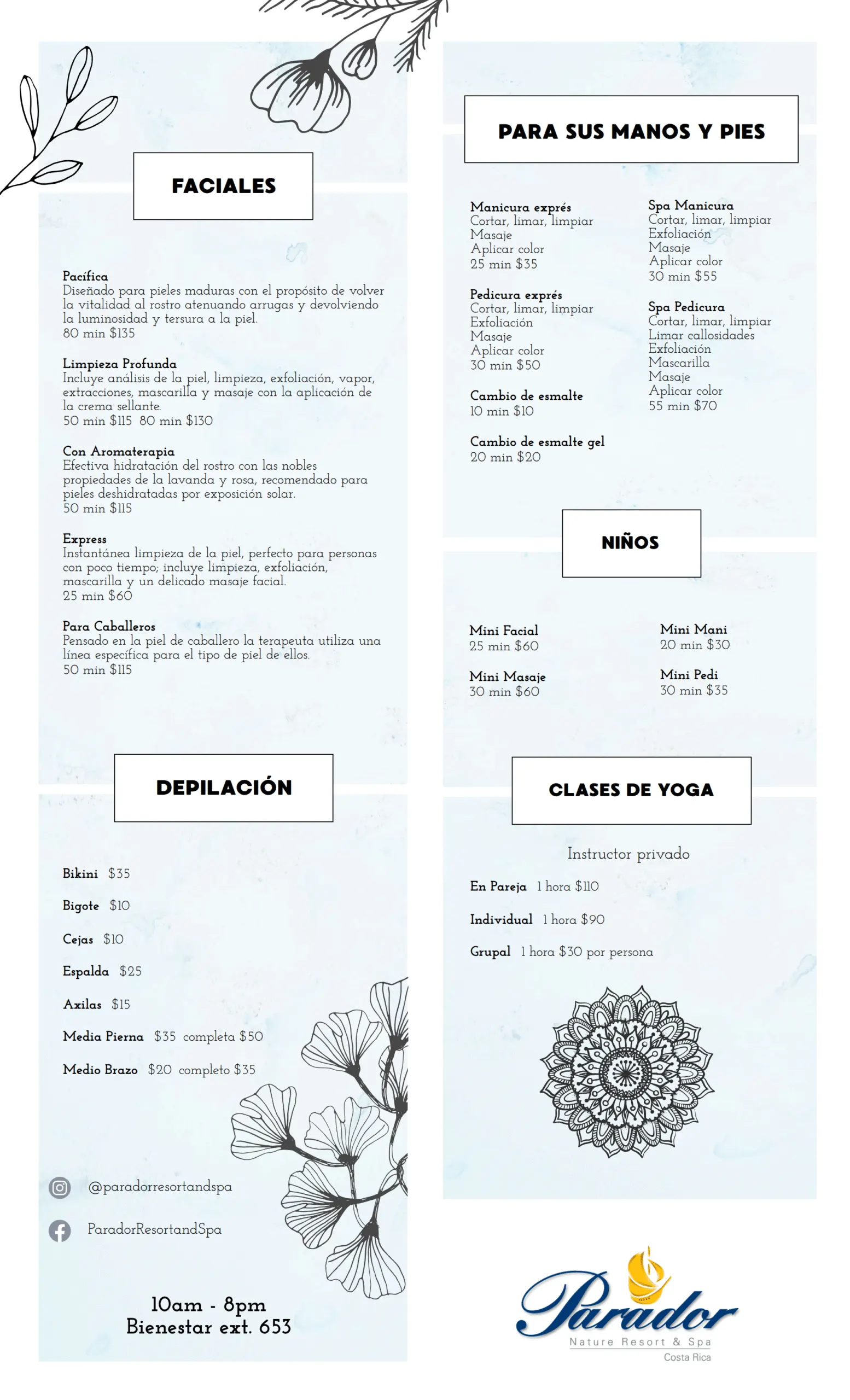 Menu de Spa Pagina 2