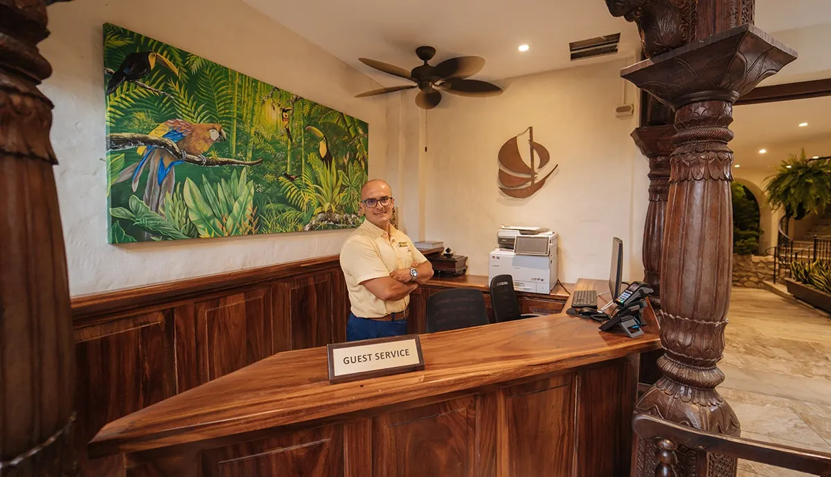 Hotel reception area at Parador Nature Resort in Manuel Antonio