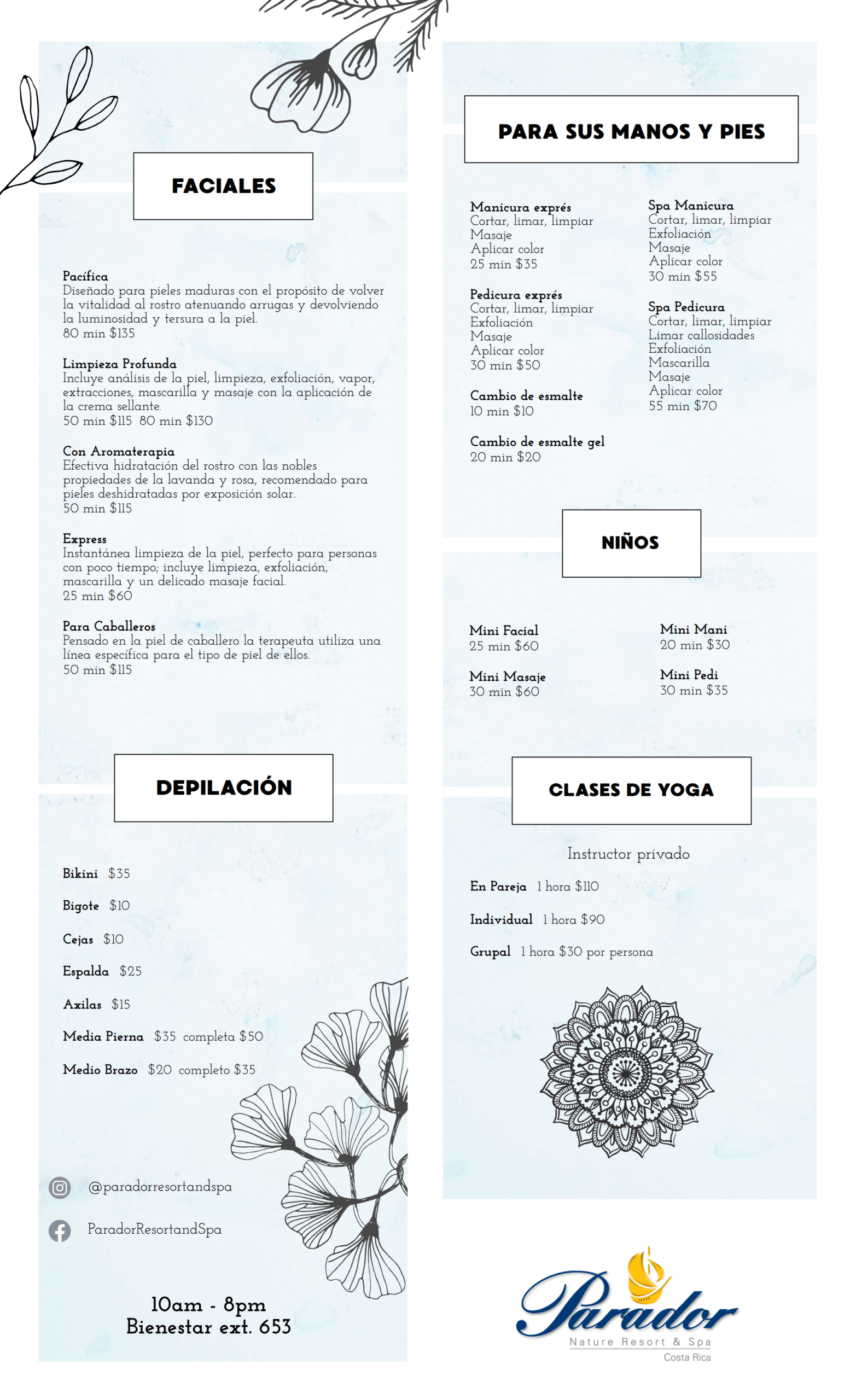 Menu de Spa Pagina 2