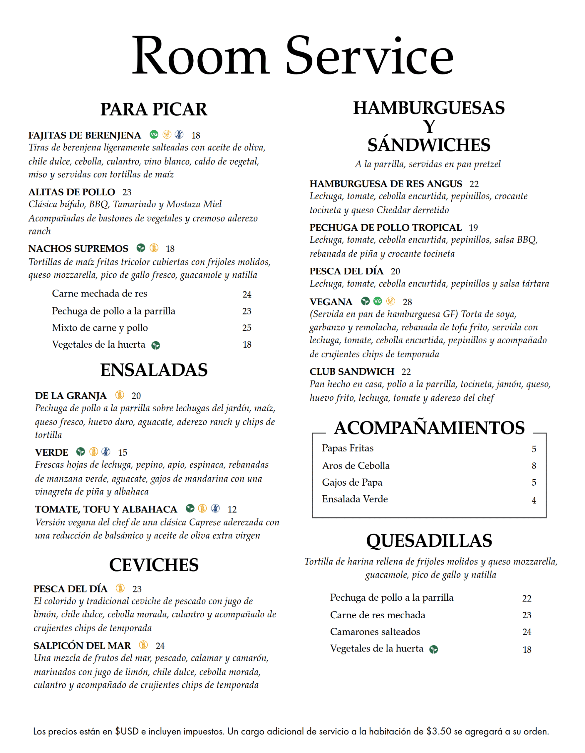 Room Service Español pagina 1