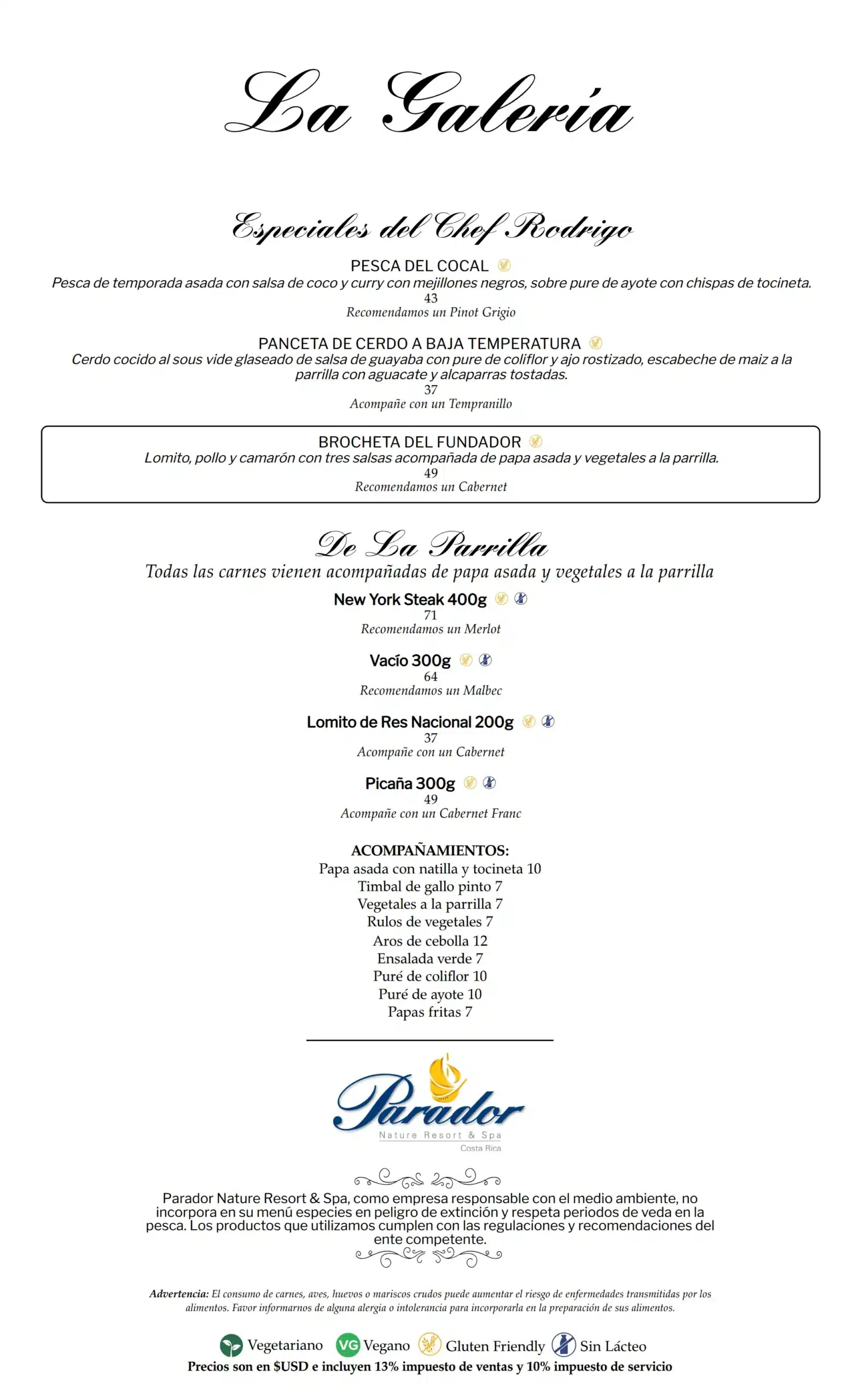 La Galería Dinner Menu pg 4