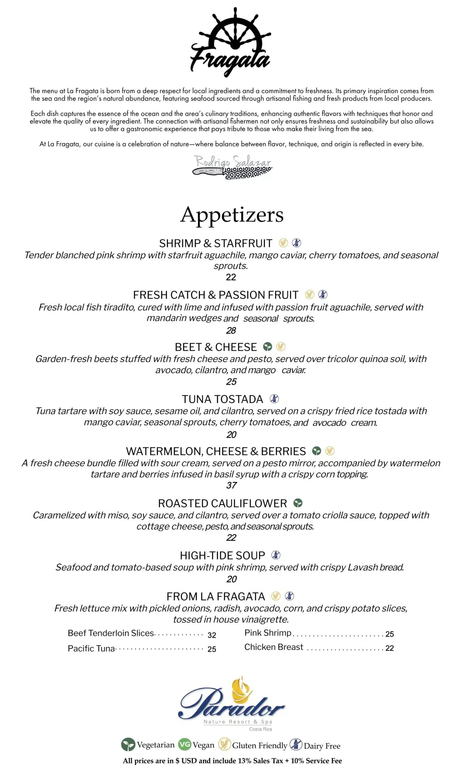La Fragata Dinner pg 1