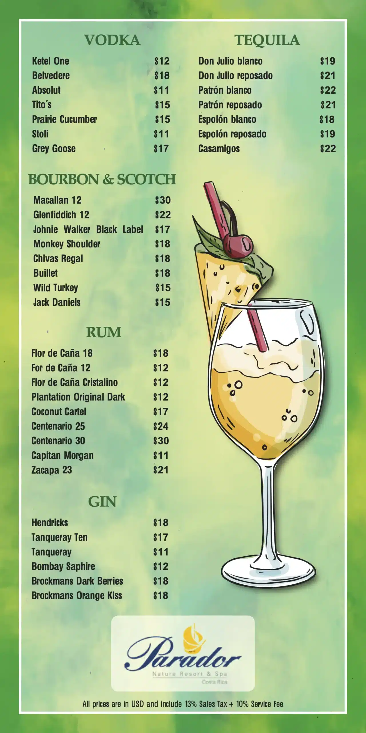 La Fragata Drinks Menu EN pg 2